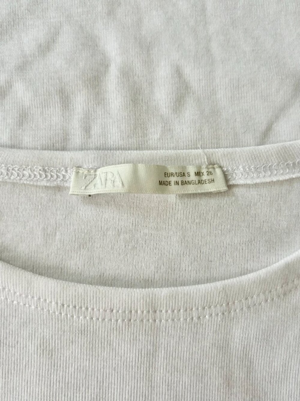 NWOT Zara Cap Sleeve Cropped Baby Tee in White, Size Small - Picture 4 of 5